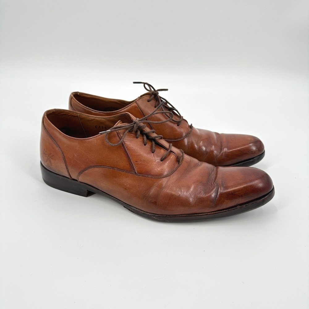 John Fluevog‎ Twin Turbine 211 Men Brown Leather Oxford Dress Shoes CA14 10M